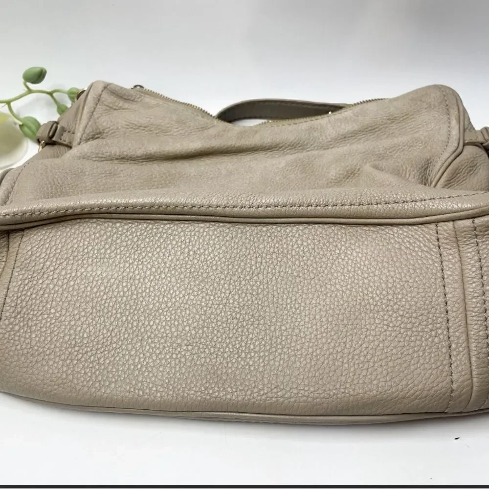 Kate Spade Leather Hobo Bag Gray Large